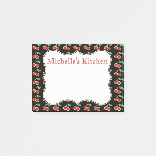 Personalisierte rote Kirsch-Post-it-Notes Post-it Klebezettel (Vorderseite)