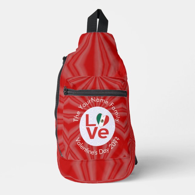 Personalisierte Rote LIEBE Crossbody Bag (Vorderseite)