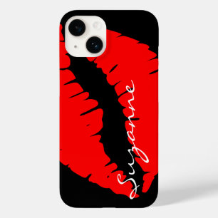 Personalisierte Rote Lippen Case-Mate iPhone Hülle