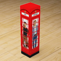 Personalisierte rote Londoner Telefonzelle zum Geb