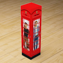 Personalisierte rote Londoner Telefonzelle zum Geb
