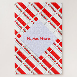 Personalisierte rote Name-Polska-Flagge gekachelt