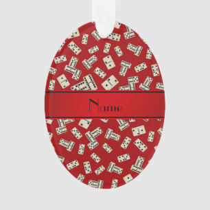 Personalisierte rote Namensdominos Ornament