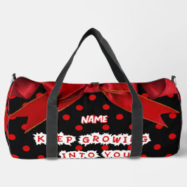 Personalisierte rote Punkte-Schleife-Spirale  Duffle Bag