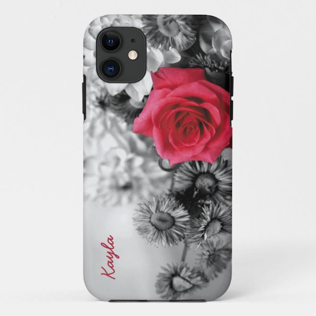 Personalisierte Rote Rose Case-Mate iPhone Hülle (Rückseite)