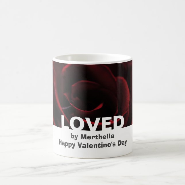 Personalisierte Rote Rose Kaffeetasse (Mittel)