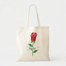Personalisierte Rote Rose Tragetasche