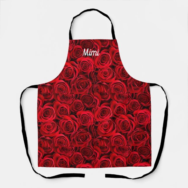 Personalisierte rote Rosen - All-over-Print-Schürz Schürze (Vorderseite)