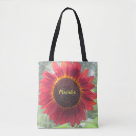 Personalisierte Rote Sonnenblume Tasche