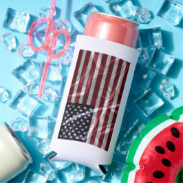 Personalisierte Rote Streifen Starry Blue US Flag Selters Dosenkühler