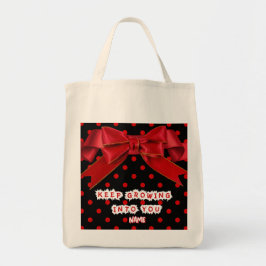 Personalisierte rote Tüten-Tasche mit Punkten und  Tragetasche