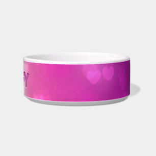 Personalisierte rote und rosa Herzen Napf