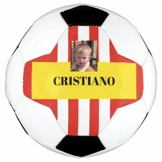 Personalisierte, rote, weiße und gelbe Geschenke Fußball