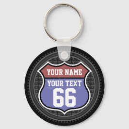 Personalisierte Route 66 Schlüsselanhänger
