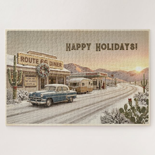 Personalisierte Route 66-Weihnachtschallenge (Horizontal)