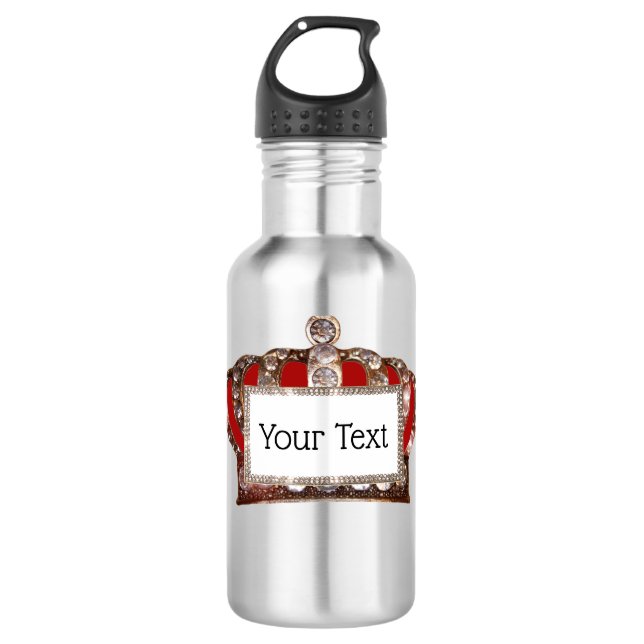 Personalisierte "Royal Crown" Edelstahlflasche (Vorderseite)