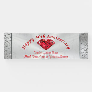 Personalisierte Ruby 40th Anniversary Banner