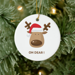 Personalisierte Rücknotiz Oh Dear Reindeer Kollege Keramik Ornament