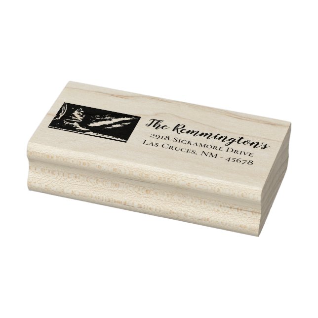 Personalisierte Rücksendeadresse Briefmarke Cowboy Gummistempel (Stempel)