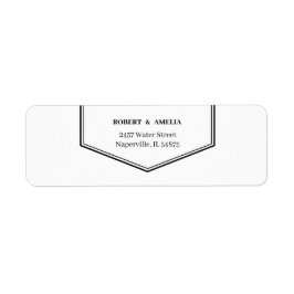 Personalisierte Rücksendeadresse in Schwarz und We