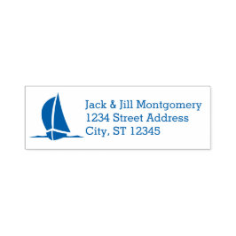 Personalisierte Rücksendeadresse mit Sailboat Permastempel