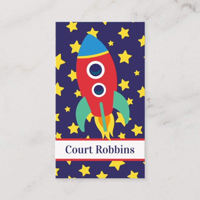Personalisierte Rufkarte der Weltraumrakete Visitenkarte (Vorderseite)