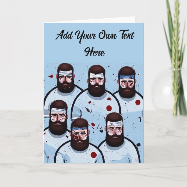 Personalisierte Rugby-Grußkarte Feiertagskarte (Vorderseite)