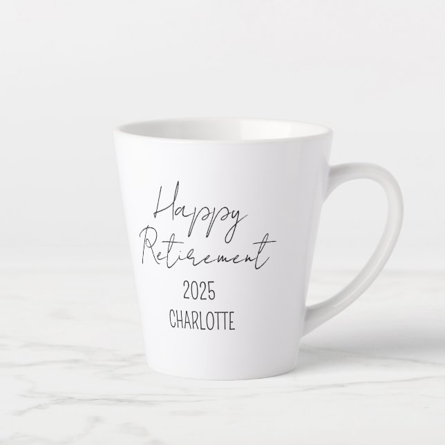 Personalisierte Ruhestand Kaffee Tasse, Happy Reti Milchtasse (Rechts)