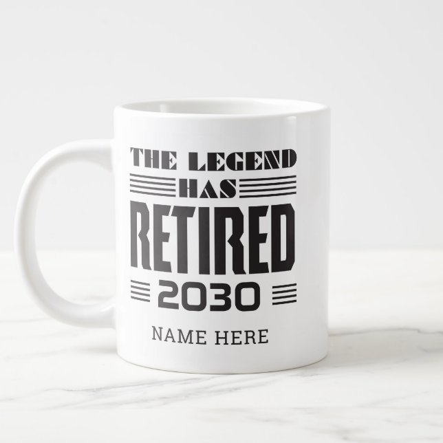 Personalisierte Ruhestandsregelung der Legislaturp Jumbo-Tasse (Links)
