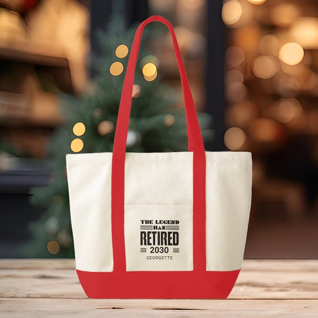 Personalisierte Ruhestandsregelung der Legislaturp Tragetasche (The Legend Retired Red Handles Tote Bag)