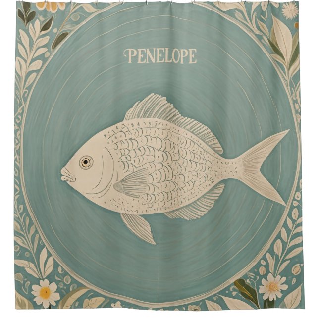 Personalisierte ruhige Tides Duschvorhang (Vorderseite)