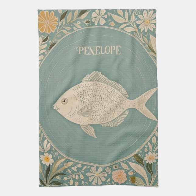 Personalisierte ruhige Tides Geschirrtuch (Vertikal)