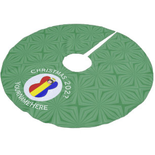 Personalisierte rumänische Engel-Weihnachtsflagge  Polyester Weihnachtsbaumdecke