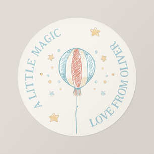Personalisierte runde Aufkleber Balloon Daydream