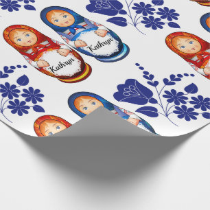 Personalisierte russische Matryoshka-Dollars Geschenkpapier