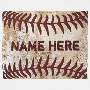 Personalisierte rustikale Baseballdecke, IHR TEXT Fleecedecke