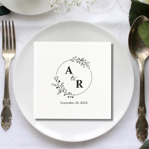 Personalisierte Rustikale Blumenblätter Hochzeitsi Serviette