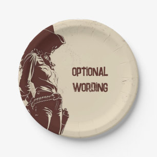 Personalisierte Rustikale Cowgirl Western Party Pappteller