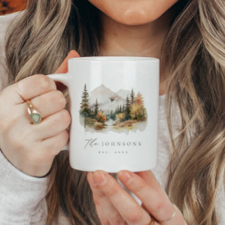 Personalisierte rustikale Gebirgsfamilie Est Tasse