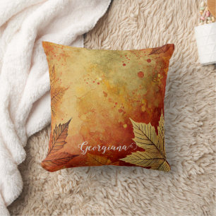 Personalisierte rustikale Goldene Autumnal Kissen