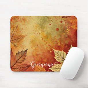 Personalisierte rustikale Goldene Autumnal Mousepad