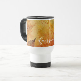 Personalisierte rustikale Goldene Autumnal Reisebecher