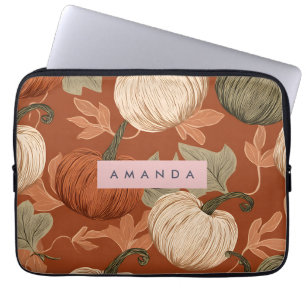 Personalisierte rustikale Herbst-Pumpkin-Ernte Laptopschutzhülle