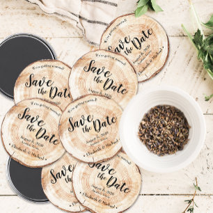 Personalisierte rustikale Hochzeit Speichern Sie d Magnet