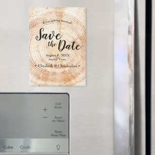 Personalisierte rustikale Hochzeit Speichern Sie d Magnet