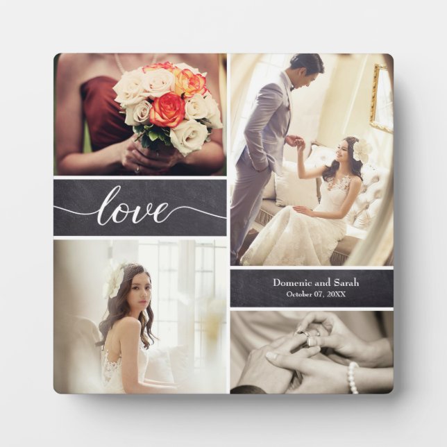 Personalisierte rustikale Hochzeitsszeitsfotografi Fotoplatte (Vorderseite)