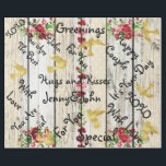 Personalisierte Rustikale Holzhühner Geschenkpapier<br><div class="desc">Das ist ein personalisiertes Verpackungspapier. Du kannst deinen einen Text aufschreiben. Ein Gruß für neue Hochzeit,  Freunde,  Ehepaar,  Mutter,  Schwester etc Perfektes Programm für Hochzeitsgeschenk,  Geburtstag,  Jubiläum,  Junggeselinnen-Abschied. Ein Vintager französischer Stil.</div>