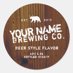 Personalisierte rustikale Labels - Fügen Sie Ihre Runder Aufkleber