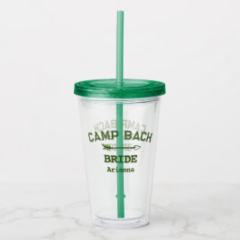 Personalisierte rustikale Retro Camp Bach Weiß Grü Acryltrinkbecher