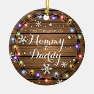 Personalisierte rustikale Stringlight Keramik Ornament